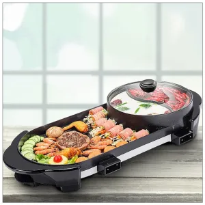 2 in 1 BBQ Barbecue Grill | Electronic Pan | Teppanyaki Hot Pot