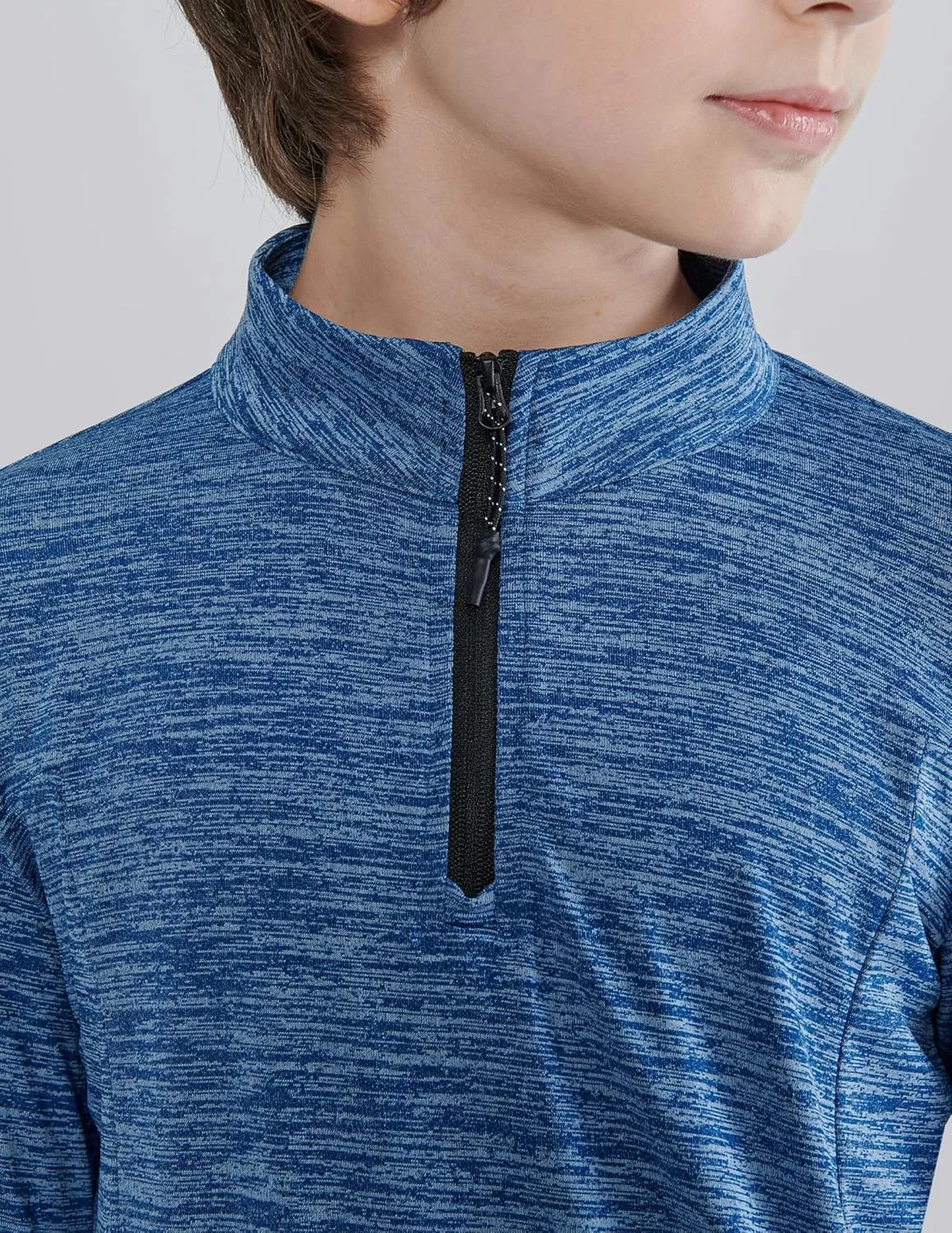3 Pack Youth Boys Slim Fit Athletic Quarter Zip Pullover Shirts, Lightweight Long Sleeve Jackets Performance Tops