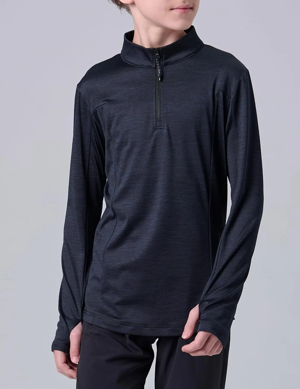 3 Pack Youth Boys Slim Fit Athletic Quarter Zip Pullover Shirts, Lightweight Long Sleeve Jackets Performance Tops