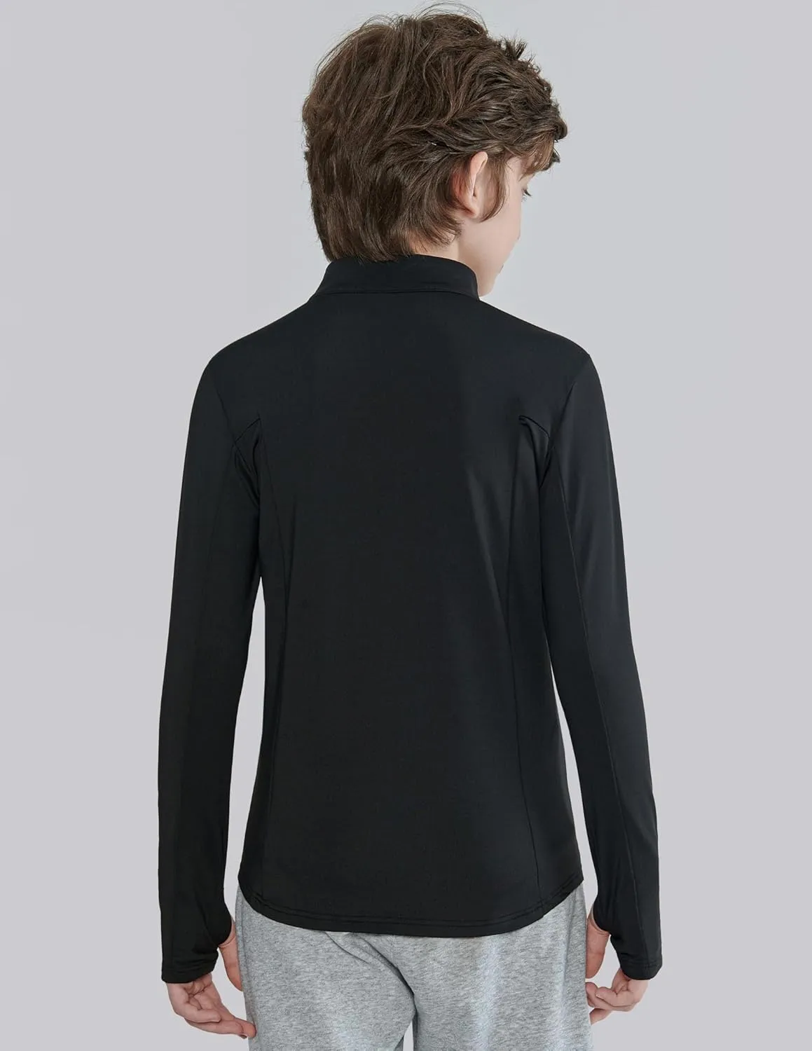 3 Pack Youth Boys Slim Fit Athletic Quarter Zip Pullover Shirts, Lightweight Long Sleeve Jackets Performance Tops