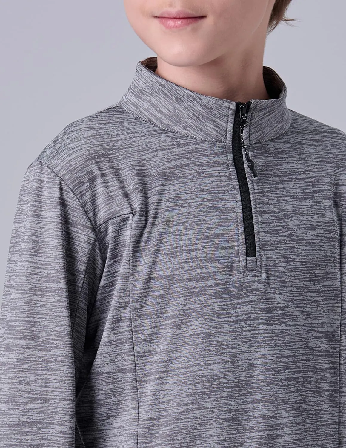 3 Pack Youth Boys Slim Fit Athletic Quarter Zip Pullover Shirts, Lightweight Long Sleeve Jackets Performance Tops