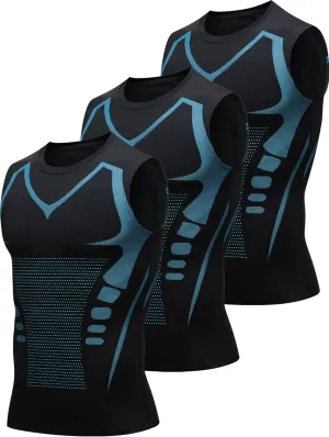 3Pack Men's Compression Shirts Athletic Sleeveless Tank Top Dry Fit Running Sports Workout Base Layer Undershirt
