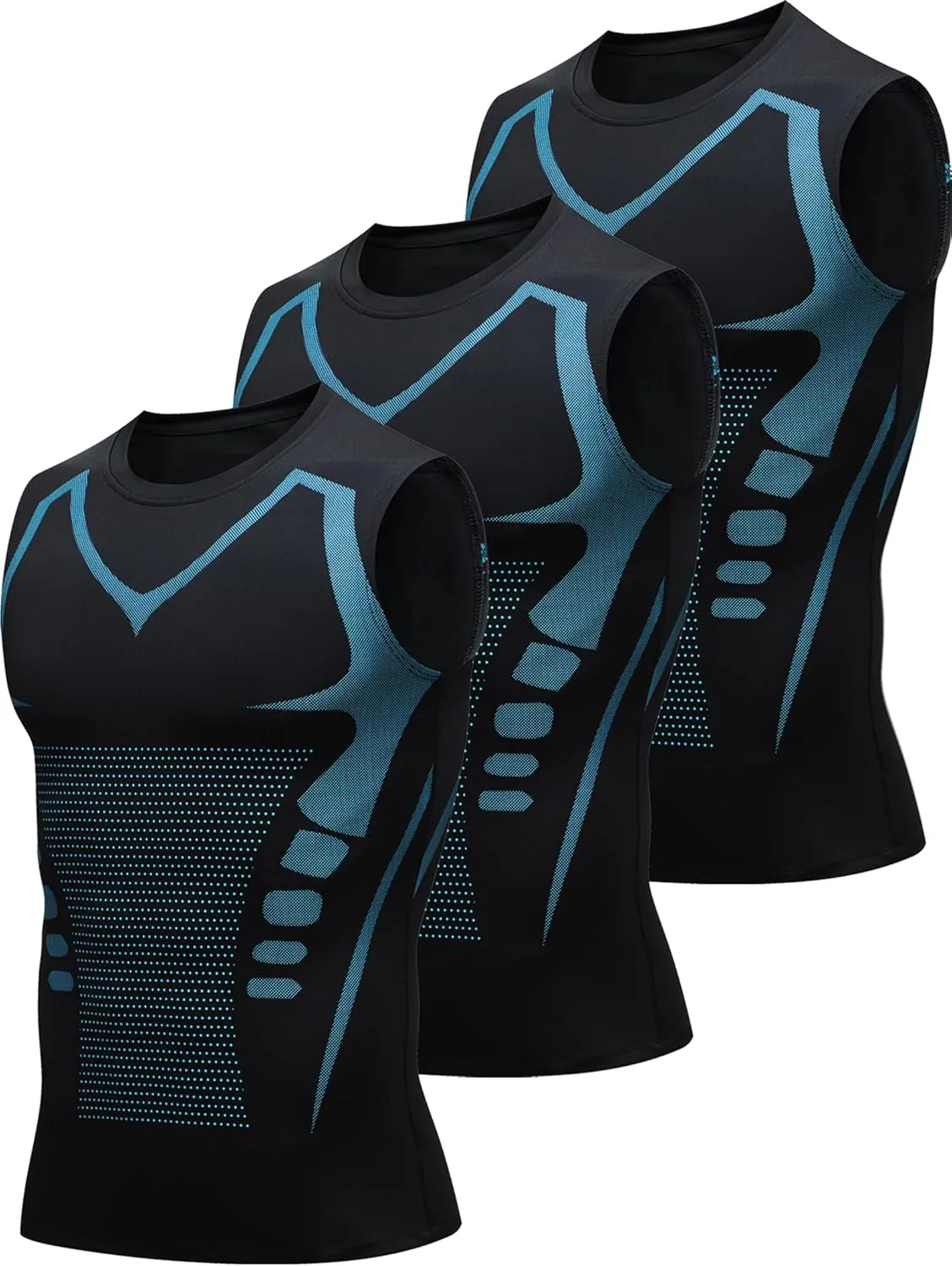 3Pack Men's Compression Shirts Athletic Sleeveless Tank Top Dry Fit Running Sports Workout Base Layer Undershirt