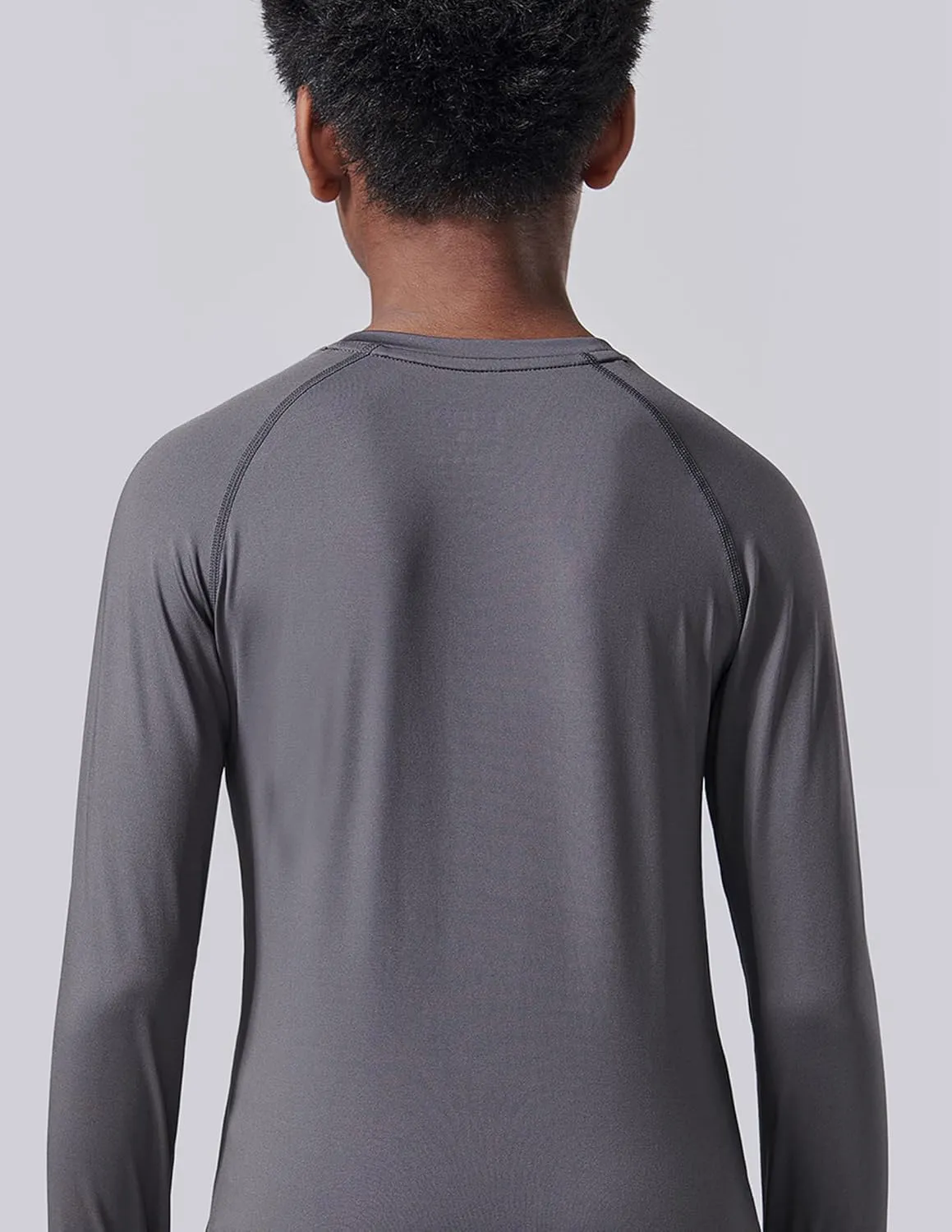 4 Pack: Youth Boys Long Sleeve Shirts Dry Fit Athletic Clothes for Teens, Kids Active Performance Tshirts with Thumb Holes