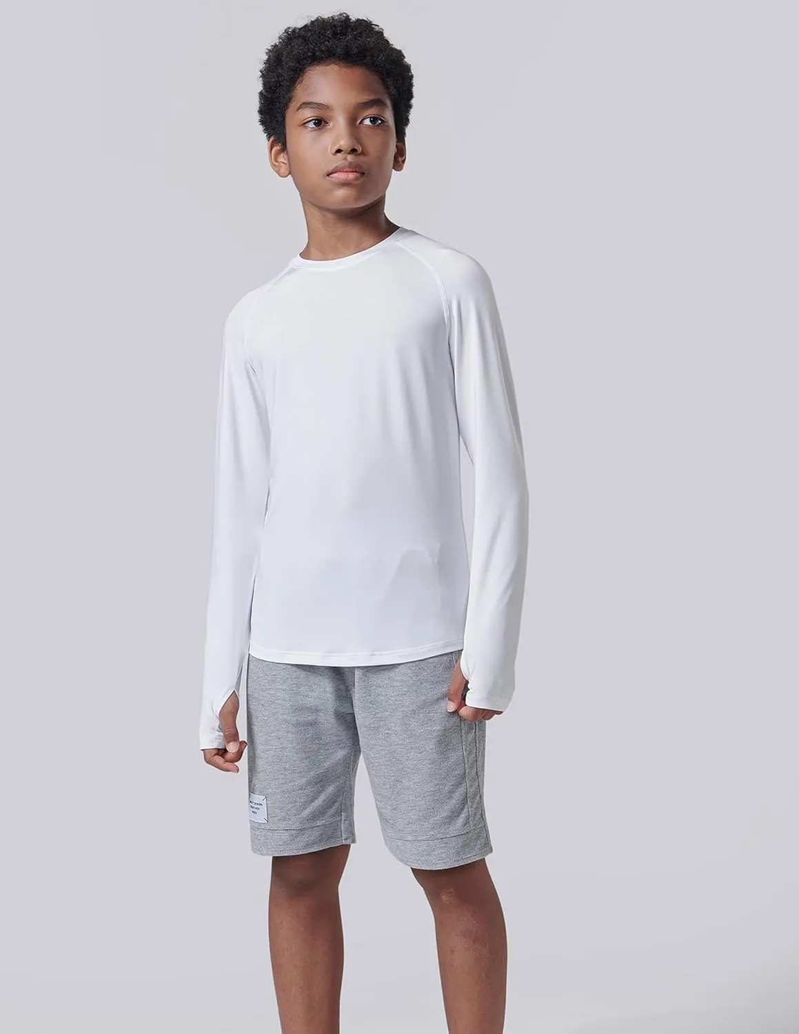 4 Pack: Youth Boys Long Sleeve Shirts Dry Fit Athletic Clothes for Teens, Kids Active Performance Tshirts with Thumb Holes