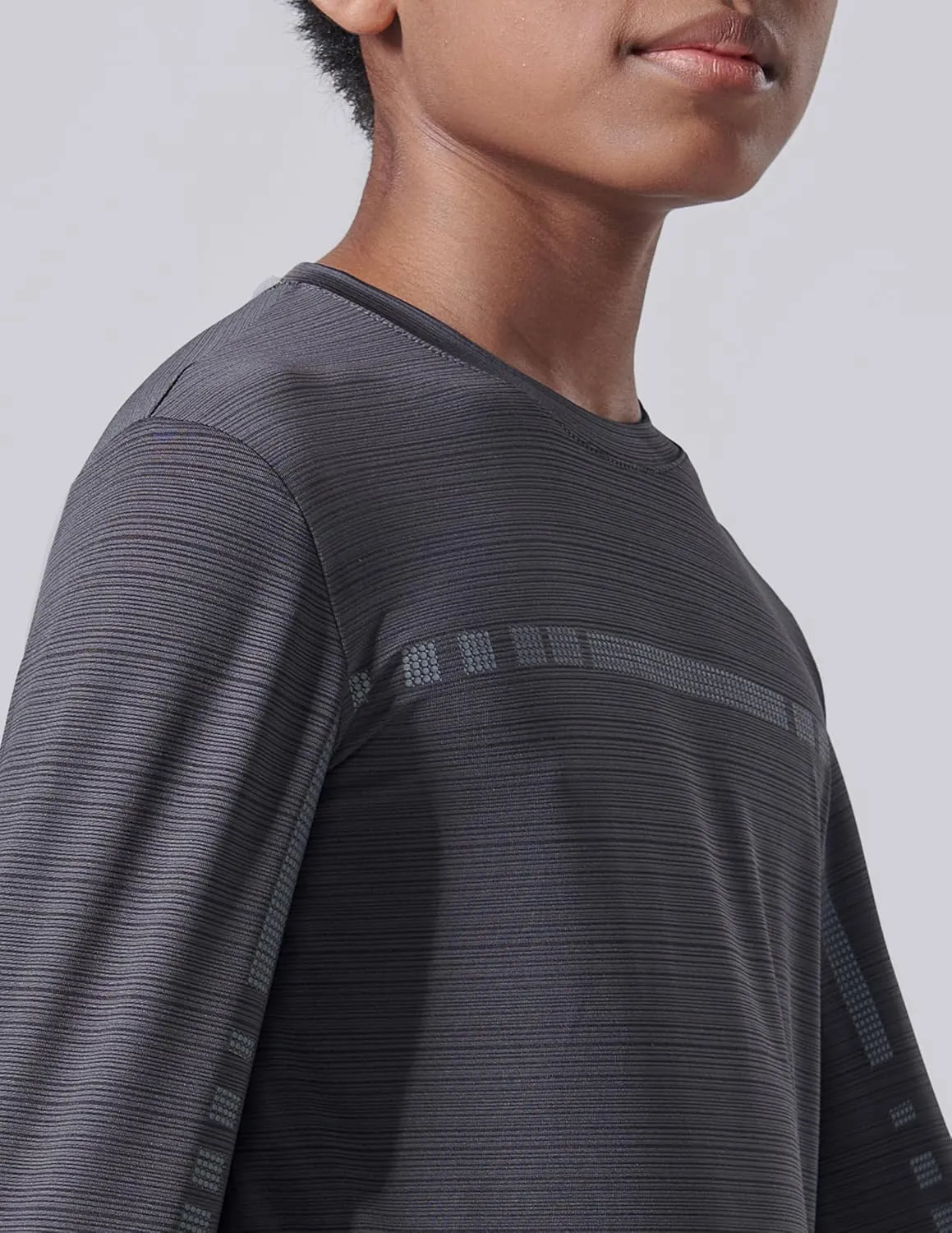 4 Pack: Youth Boys Long Sleeve Shirts Dry Fit Athletic Clothes for Teens, Kids Active Performance Tshirts with Thumb Holes