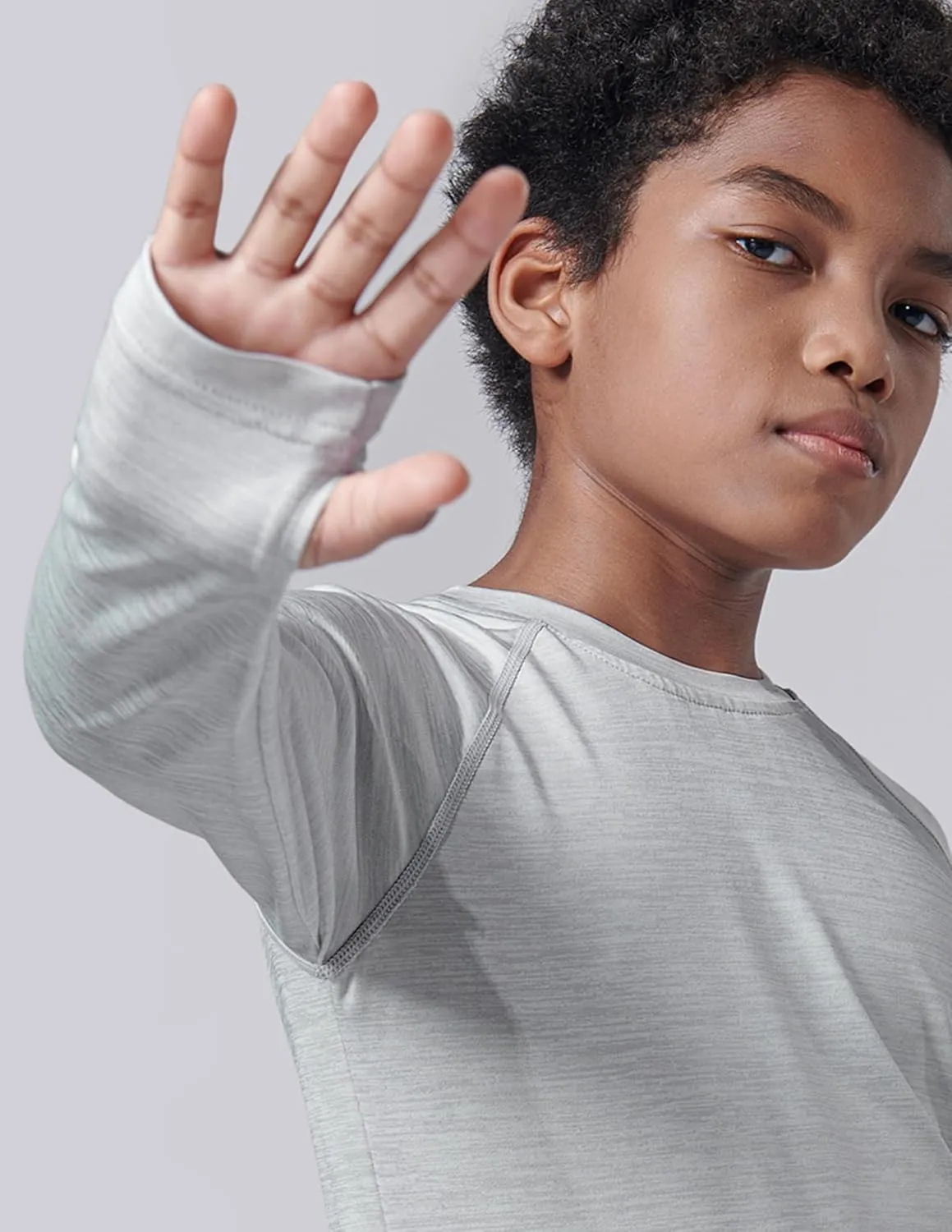 4 Pack: Youth Boys Long Sleeve Shirts Dry Fit Athletic Clothes for Teens, Kids Active Performance Tshirts with Thumb Holes