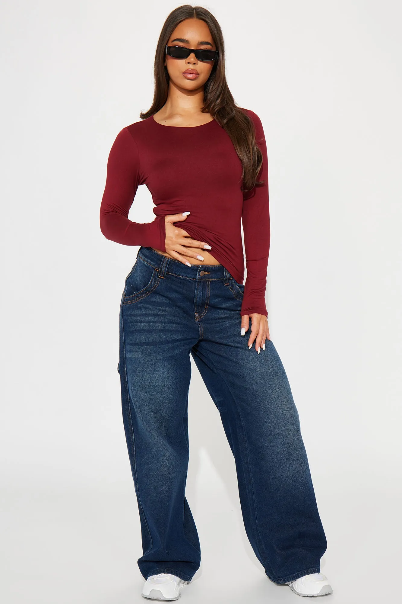 Alissa Double Lined Top - Burgundy