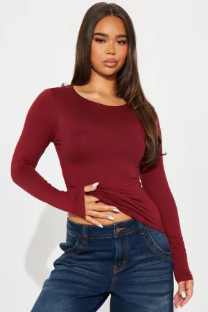 Alissa Double Lined Top - Burgundy