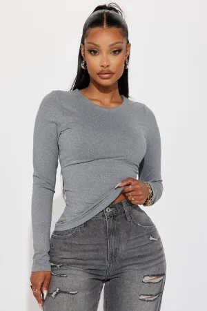 Alissa Double Lined Top - Charcoal