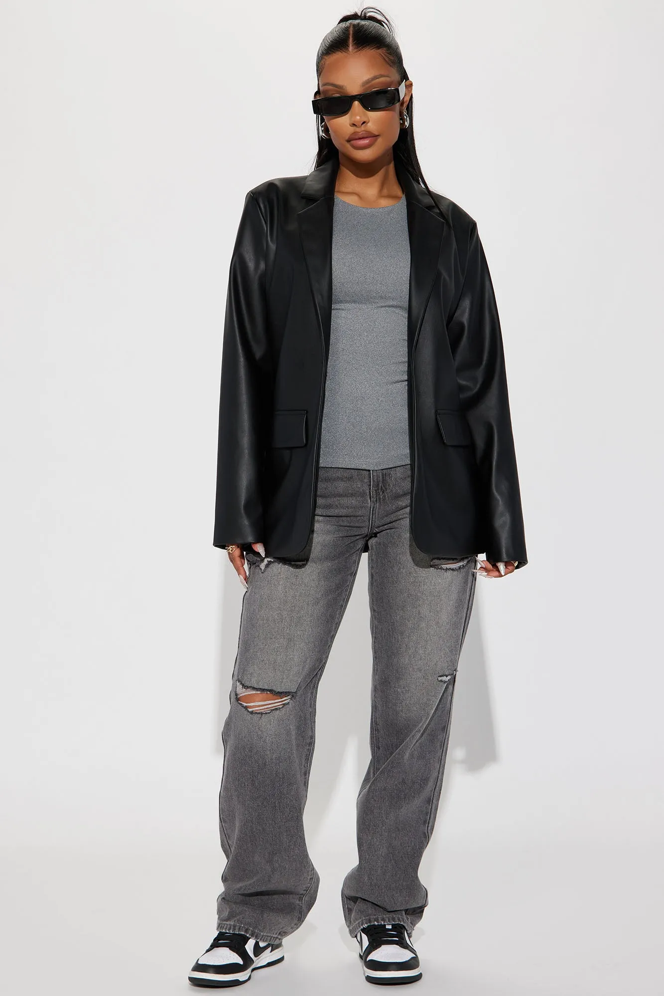 Alissa Double Lined Top - Charcoal