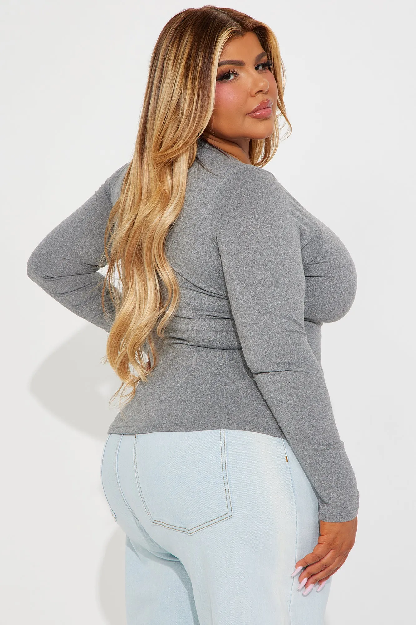 Alissa Double Lined Top - Charcoal
