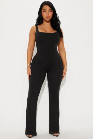 Ana Double Lined Jumpsuit - Black