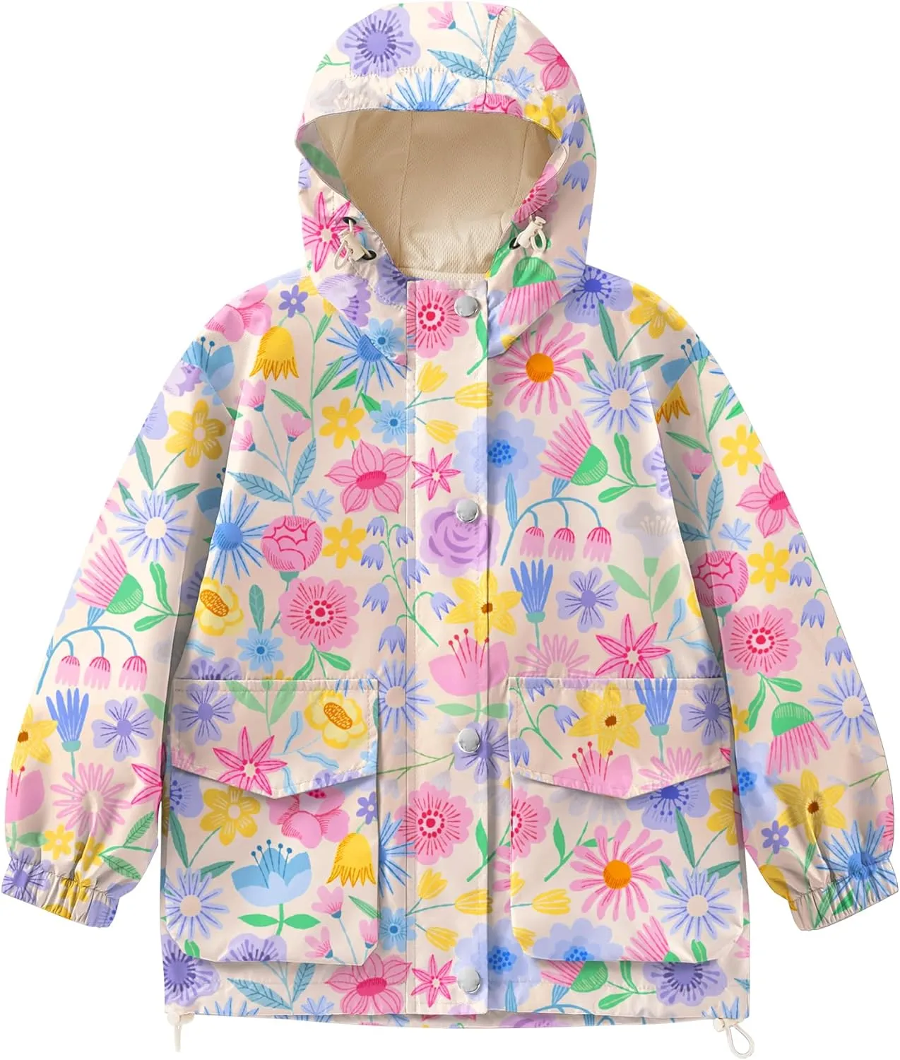 Avoogue Toddler Rain Jacket Windbreaker Lined Raincoat Waterproof Hooded Lightweight Rain Coats With Pockets 4-12Y