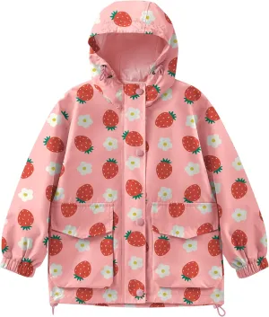 Avoogue Toddler Rain Jacket Windbreaker Lined Raincoat Waterproof Hooded Lightweight Rain Coats With Pockets 4-12Y