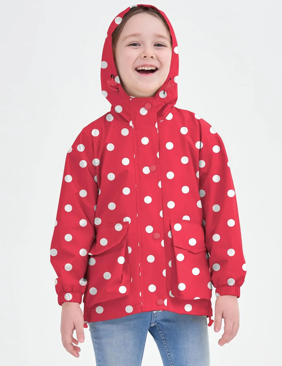 Avoogue Toddler Rain Jacket Windbreaker Lined Raincoat Waterproof Hooded Lightweight Rain Coats With Pockets 4-12Y