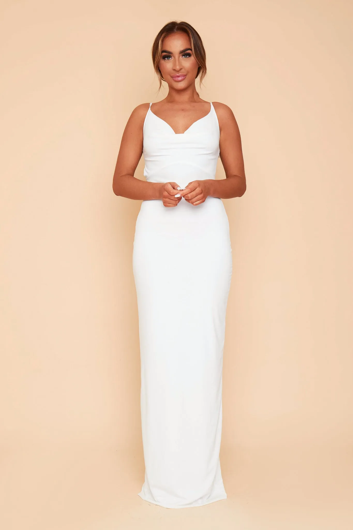 Bethany Soft Touch Cowl Neck Bridesmaid Dress
