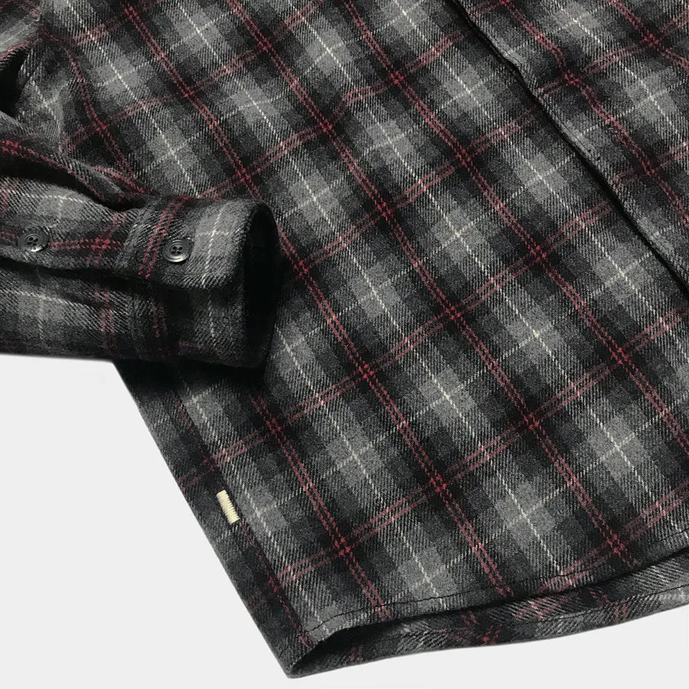BZEN M.3239-CONNERY PLAID REGULAR FIT SINGLE POCKET WOOL BLEND PLAID SHIRT-E0 GREY PLAID