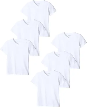 Classic Men's White Short Sleeve Undershirts V Neck T Shirt - Multi & Bulk Wholesale Packs