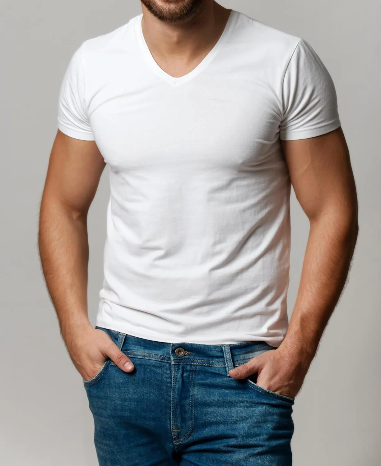 Classic Men's White Short Sleeve Undershirts V Neck T Shirt - Multi & Bulk Wholesale Packs