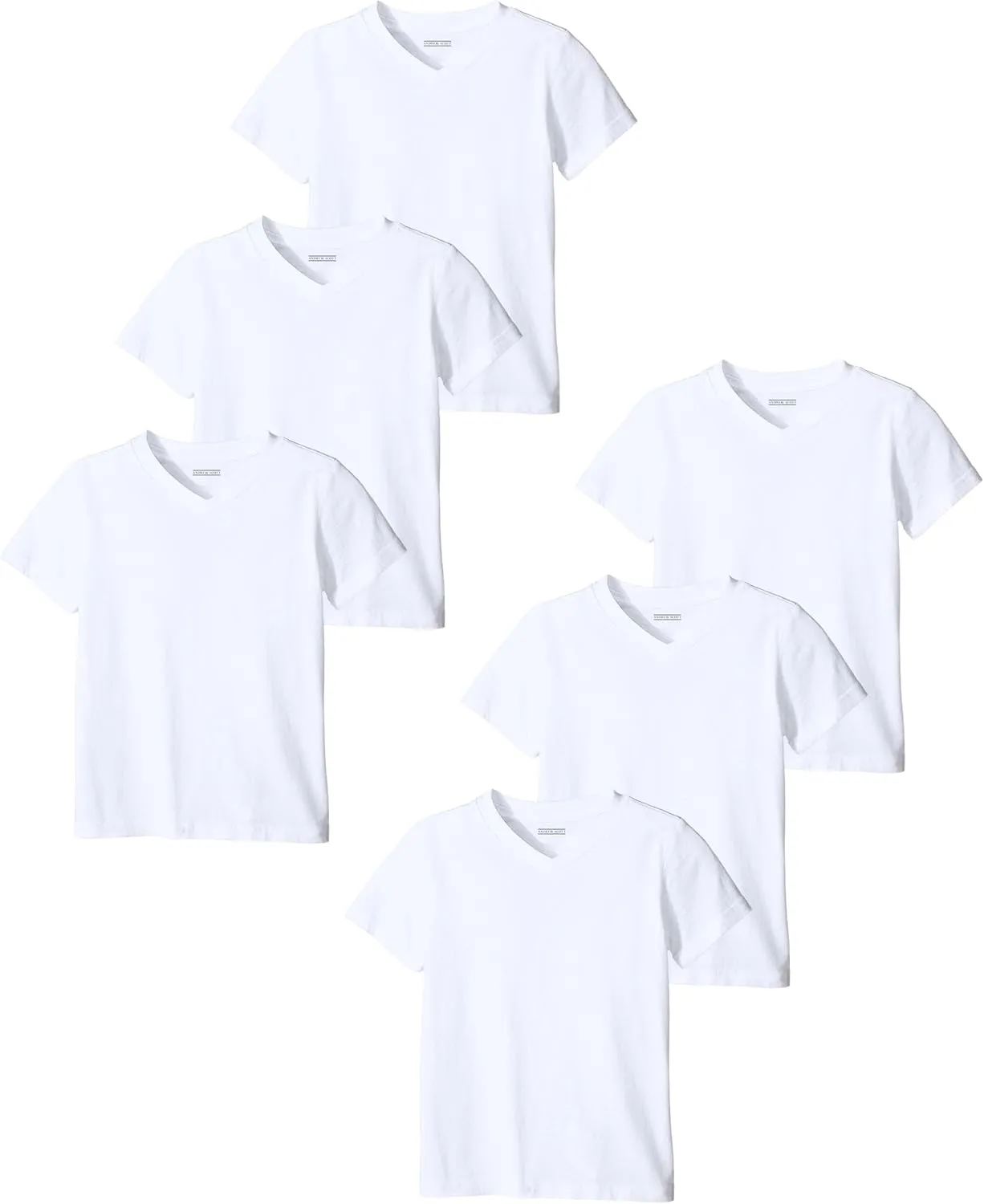 Classic Men's White Short Sleeve Undershirts V Neck T Shirt - Multi & Bulk Wholesale Packs