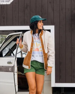 Clover Recycled Cotton-Lined Sherpa Fleece - Vintage White