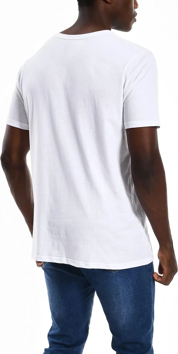Comfneat Men's Cotton Blend Undershirts Crew Neck Lightweight T-Shirts 4-Pack