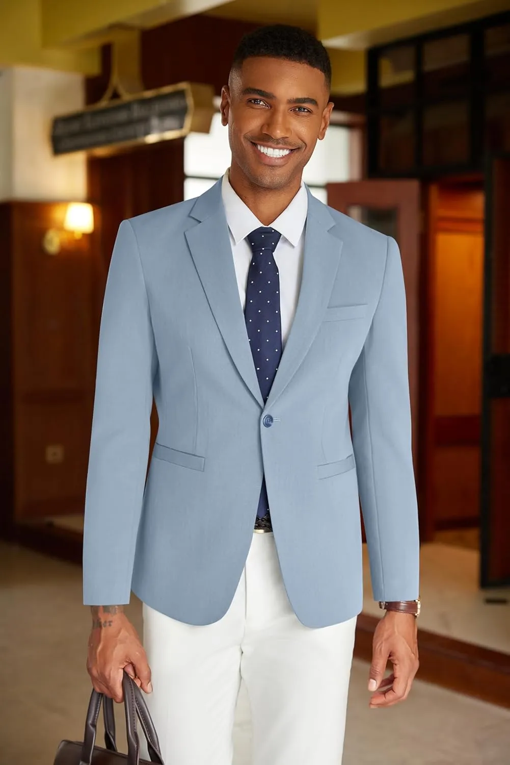 COOFANDY Mens Casual Blazer Slim Fit Suit Jacket Lightweight One Button Business Sport Coats