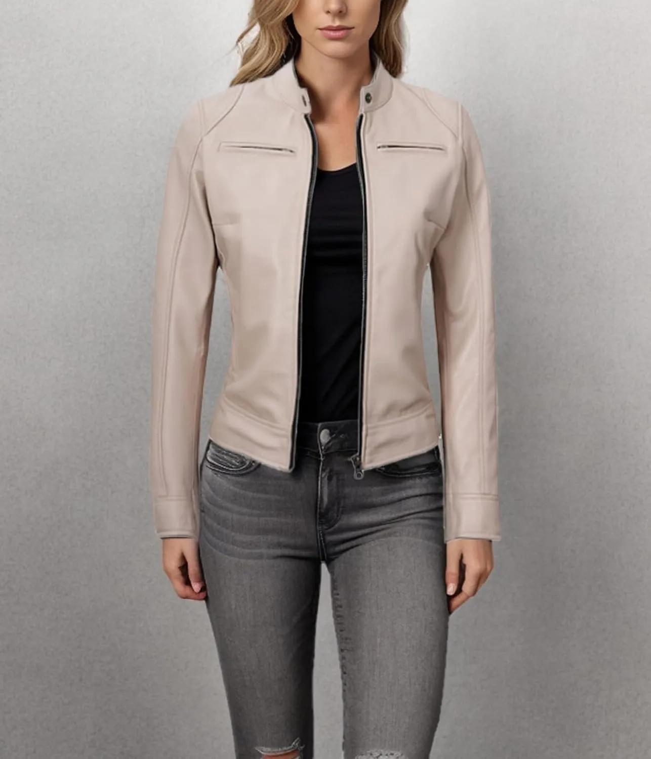 Decrum Leather Jackets For Women - Cafe Racer Style Casual Trending Fashion Womens Leather Jacket