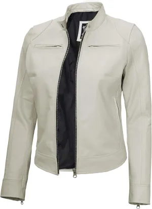 Decrum Leather Jackets For Women - Cafe Racer Style Casual Trending Fashion Womens Leather Jacket
