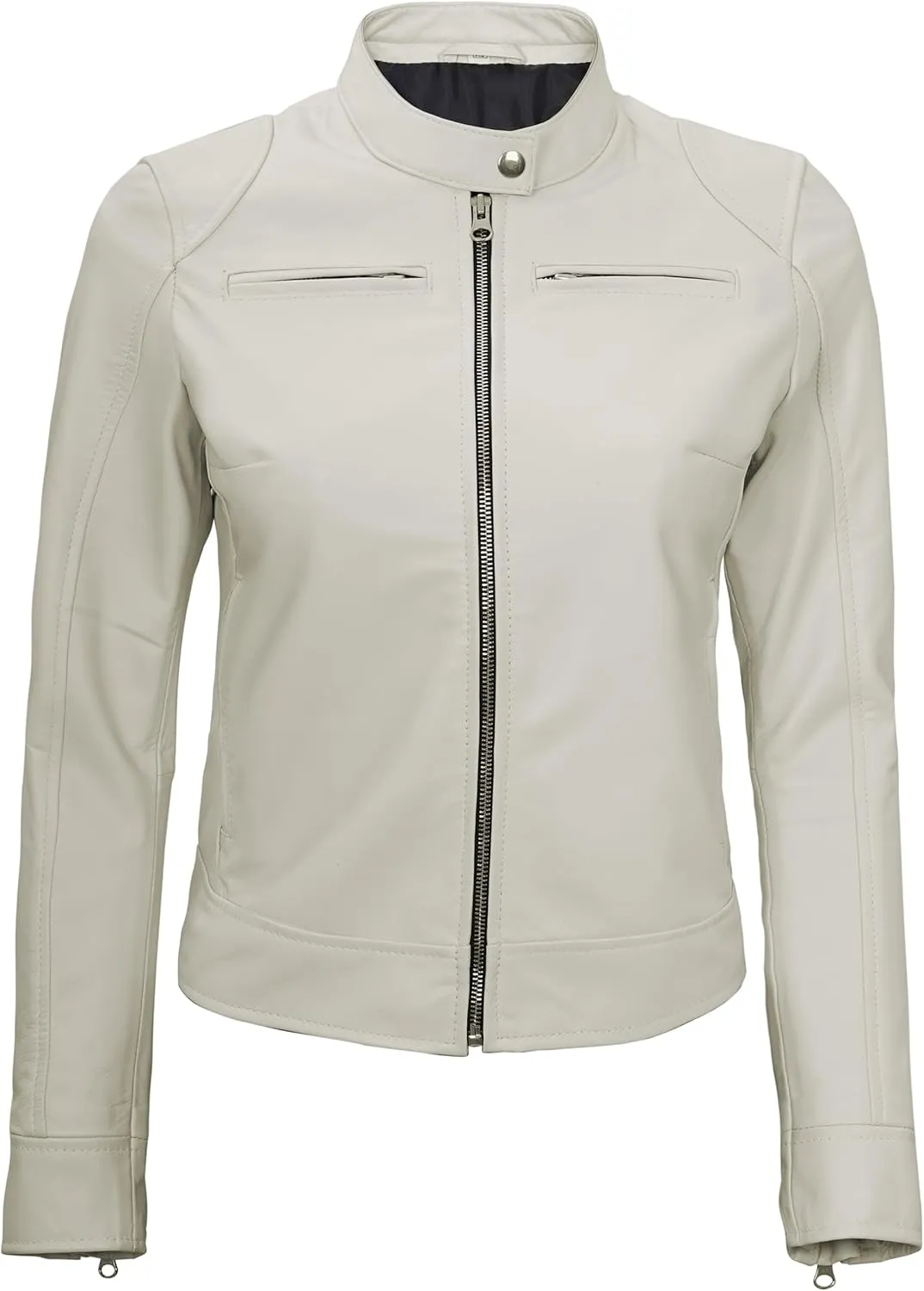 Decrum Leather Jackets For Women - Cafe Racer Style Casual Trending Fashion Womens Leather Jacket