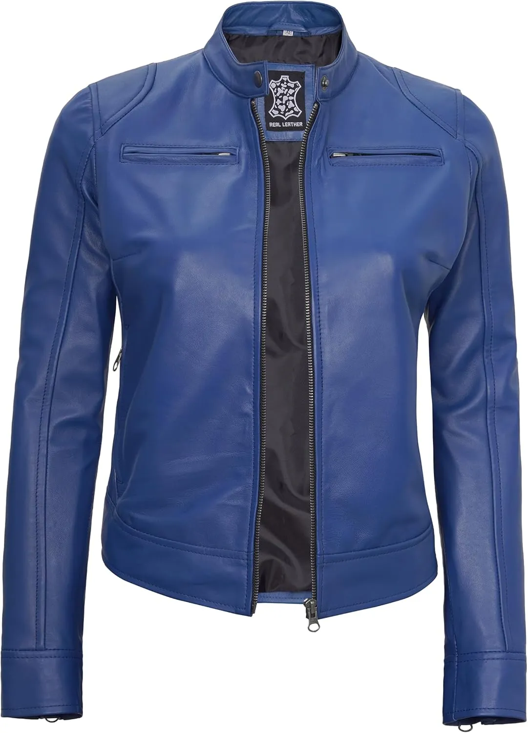 Decrum Leather Jackets For Women - Cafe Racer Style Casual Trending Fashion Womens Leather Jacket