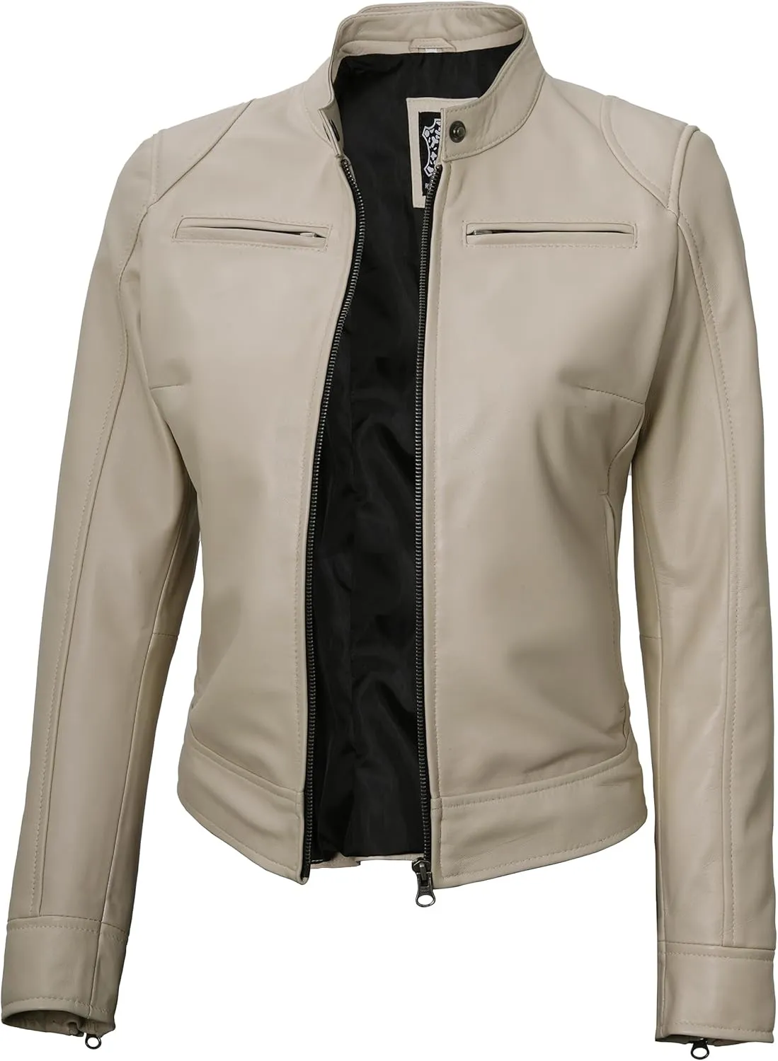 Decrum Leather Jackets For Women - Cafe Racer Style Casual Trending Fashion Womens Leather Jacket