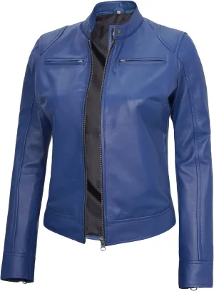 Decrum Leather Jackets For Women - Cafe Racer Style Casual Trending Fashion Womens Leather Jacket