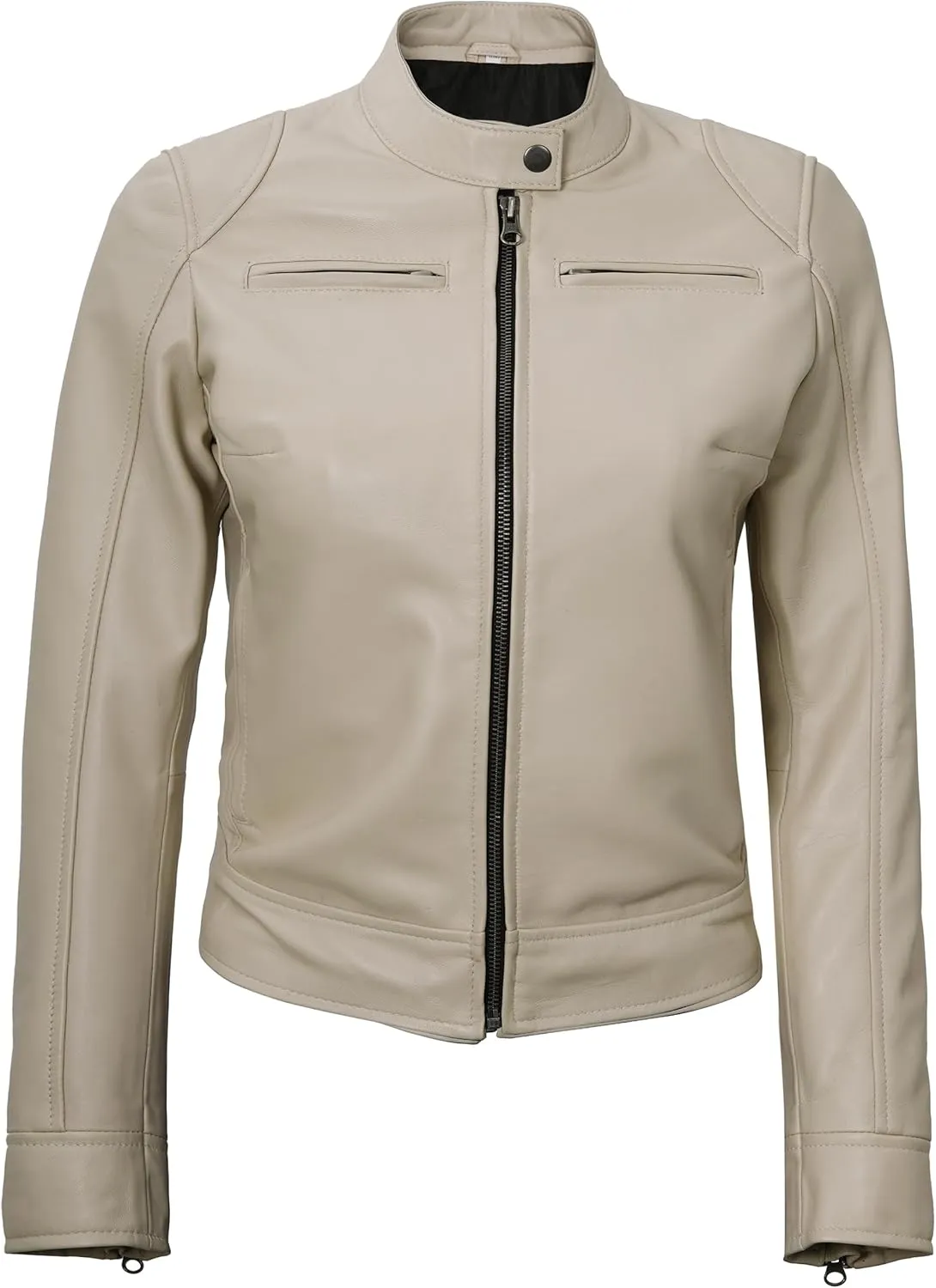 Decrum Leather Jackets For Women - Cafe Racer Style Casual Trending Fashion Womens Leather Jacket