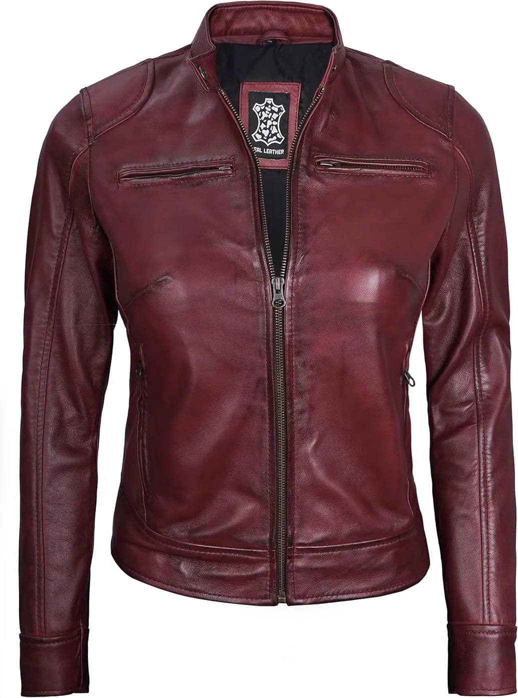 Decrum Leather Jackets For Women - Cafe Racer Style Casual Trending Fashion Womens Leather Jacket