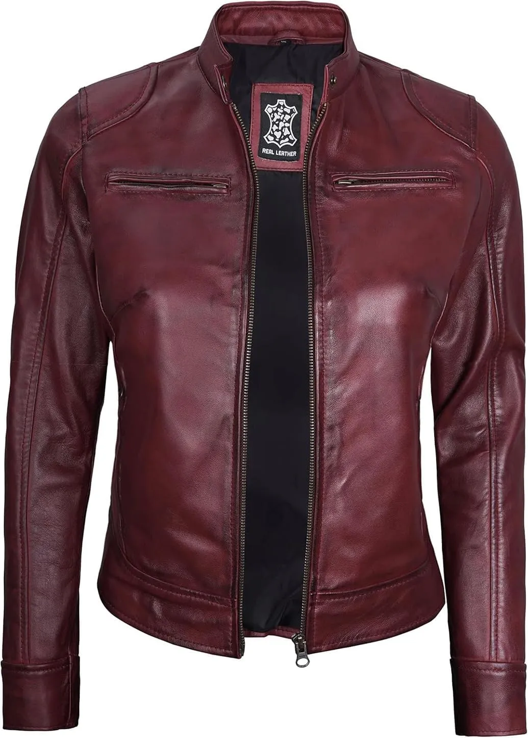 Decrum Leather Jackets For Women - Cafe Racer Style Casual Trending Fashion Womens Leather Jacket