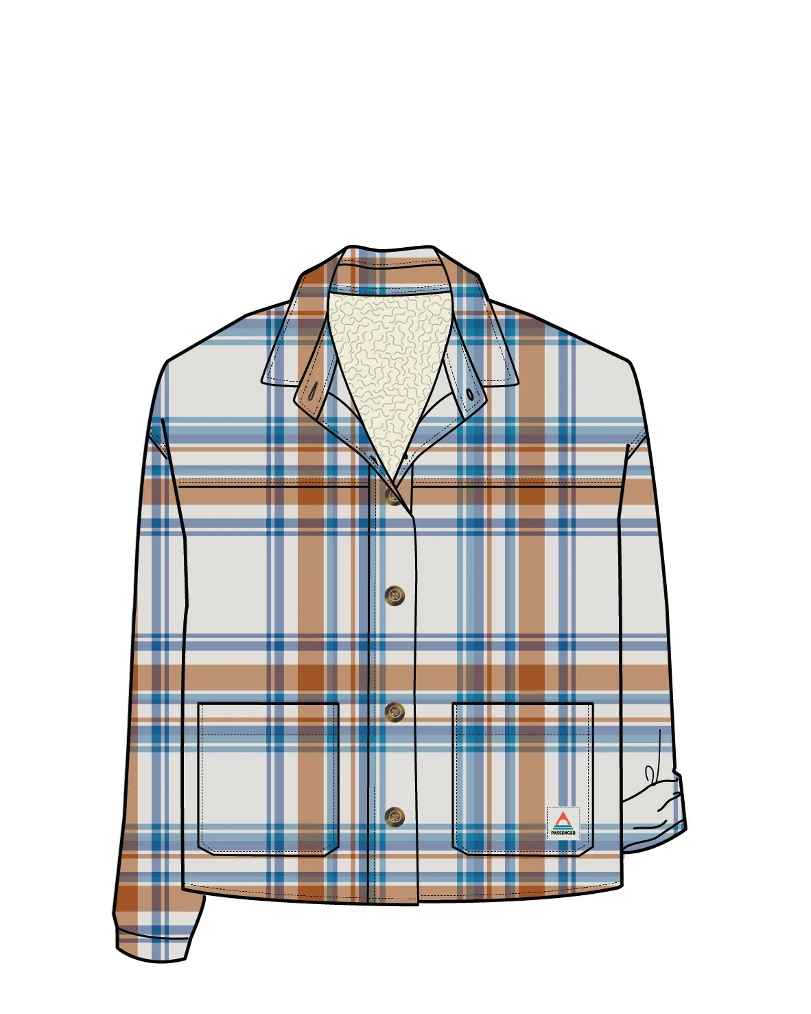 Flint Organic Cotton Overshirt - Vintage White Check