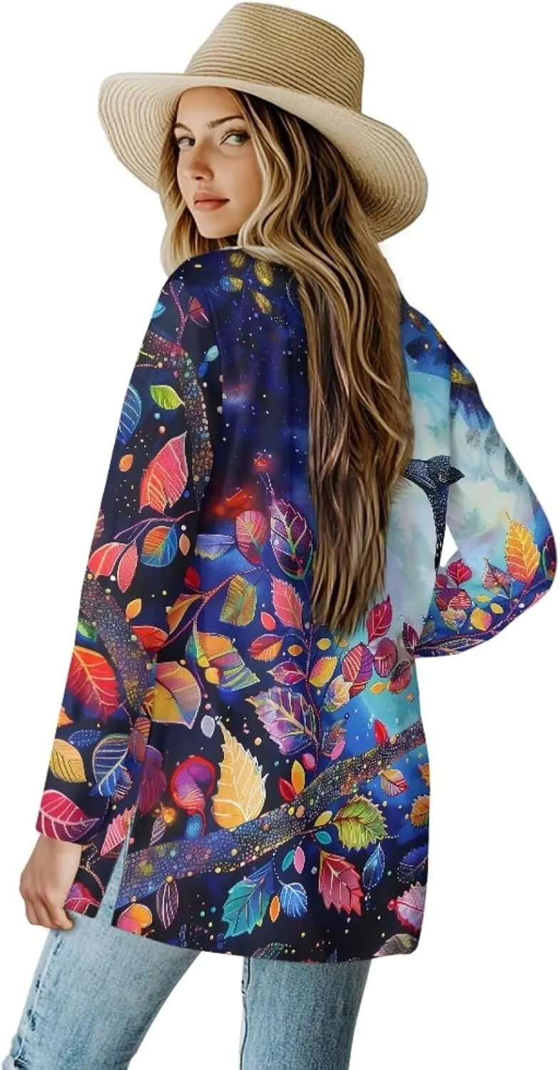 Forchrinse Christmas Santa Claus Cardigan for Women Causal Long Sleeve Open Front Cardigans Ugly Christmas Cardigan Sweater