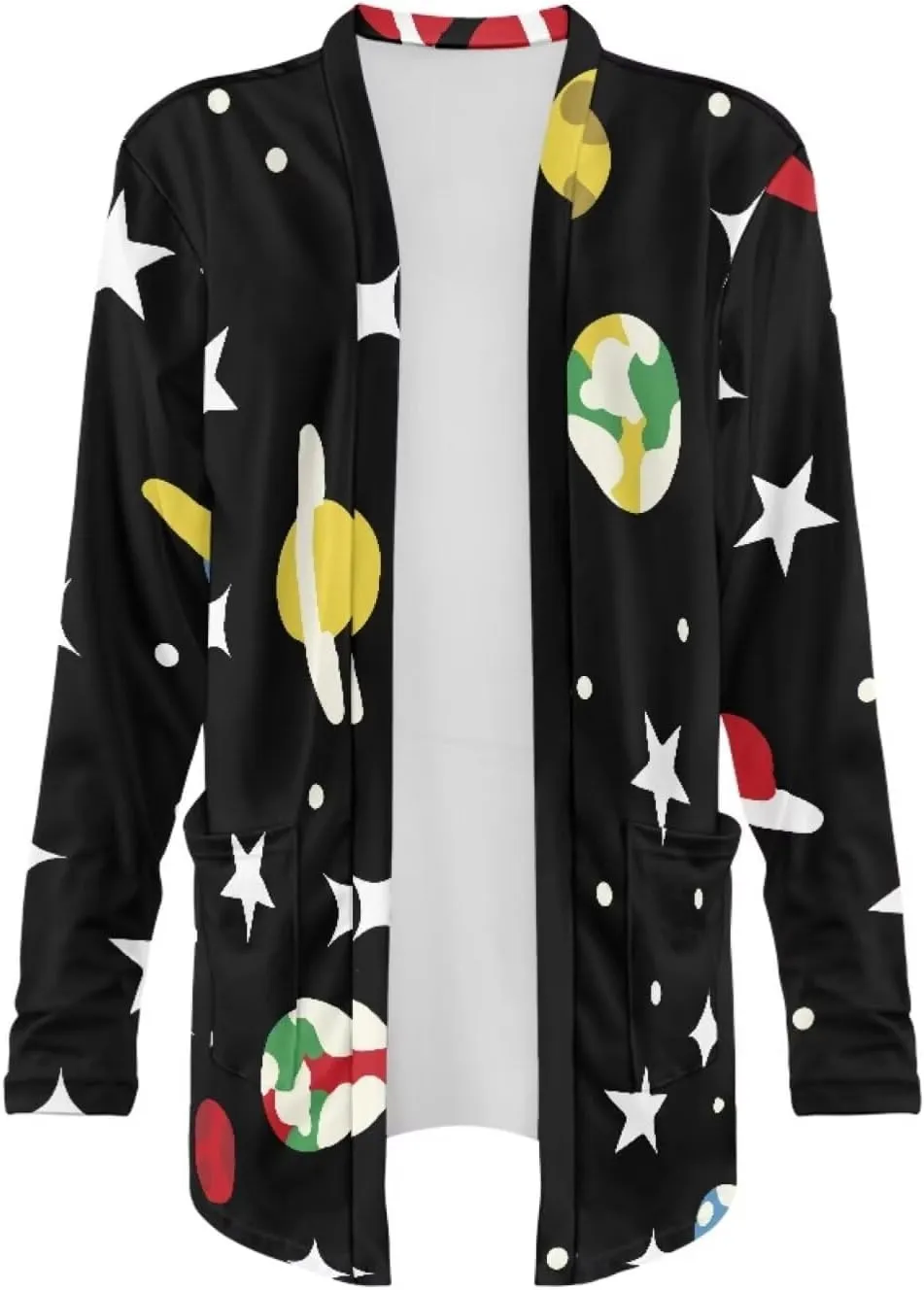 Forchrinse Christmas Santa Claus Cardigan for Women Causal Long Sleeve Open Front Cardigans Ugly Christmas Cardigan Sweater
