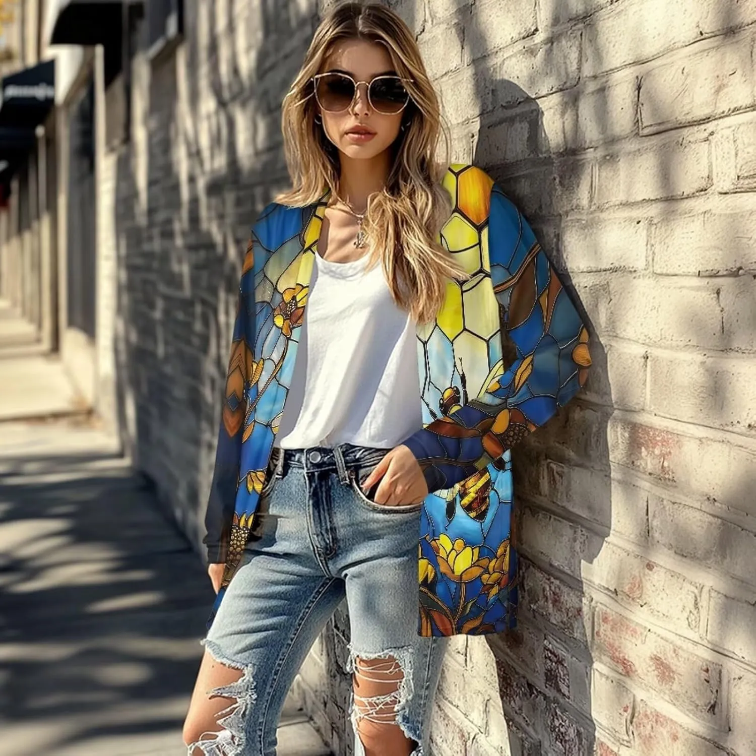 Forchrinse Red Ladybug Cardigan for Women Causal Long Sleeve Open Front Cardigans Sweater Fashion 2024 Fall Coat with Pockets