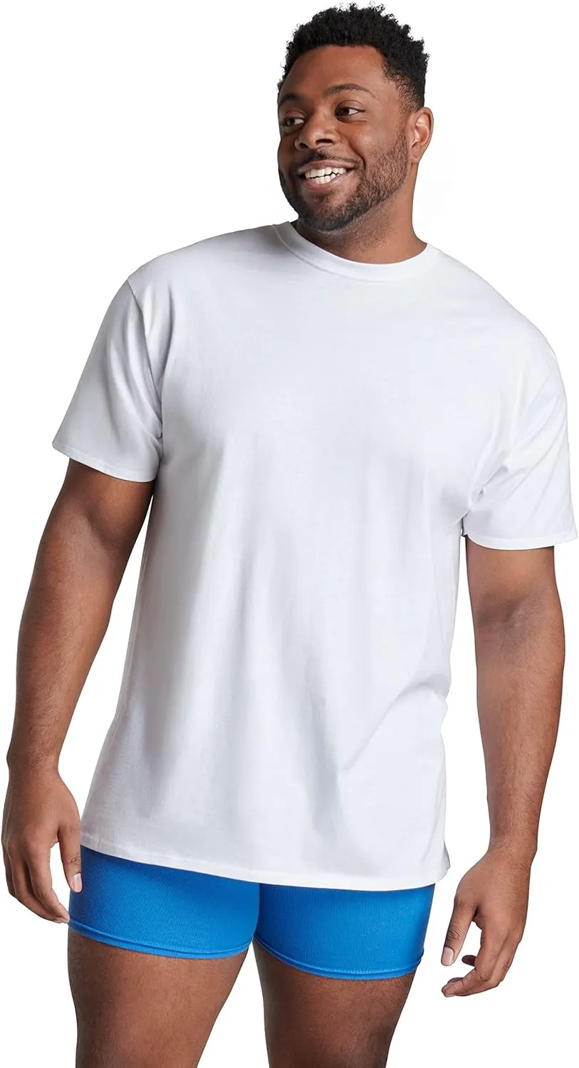 Fruit of the Loom Men's Undershirts, Moisture Wicking & Tag Free, Short Sleeve Crew T-Shirts