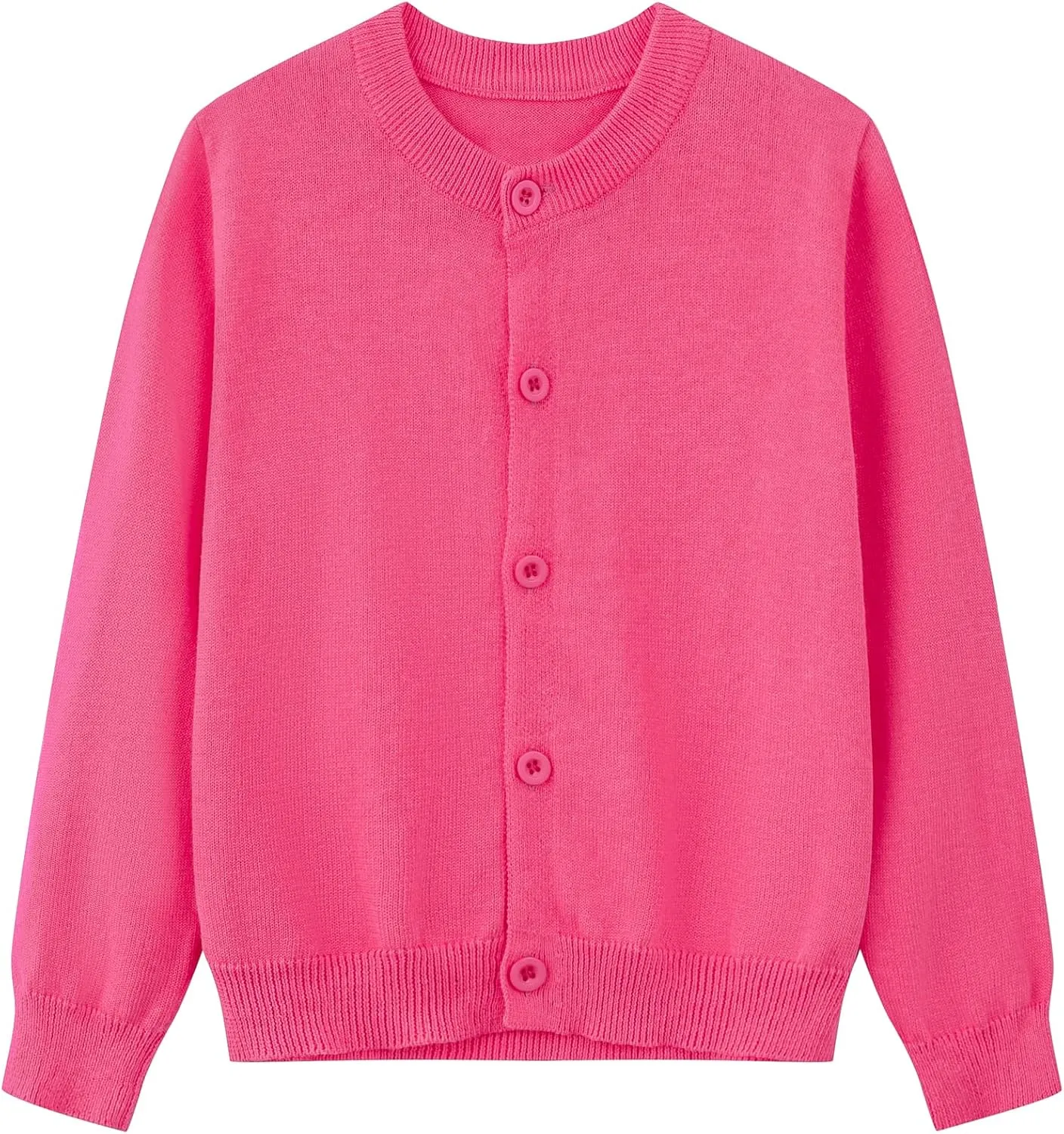 Girls Cardigan Sweaters School Uniforms Cotton Crew Neck Knit Sweater, 6 Months-14 Years