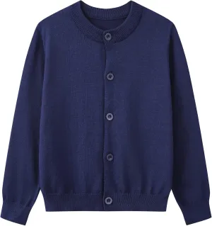 Girls Cardigan Sweaters School Uniforms Cotton Crew Neck Knit Sweater, 6 Months-14 Years