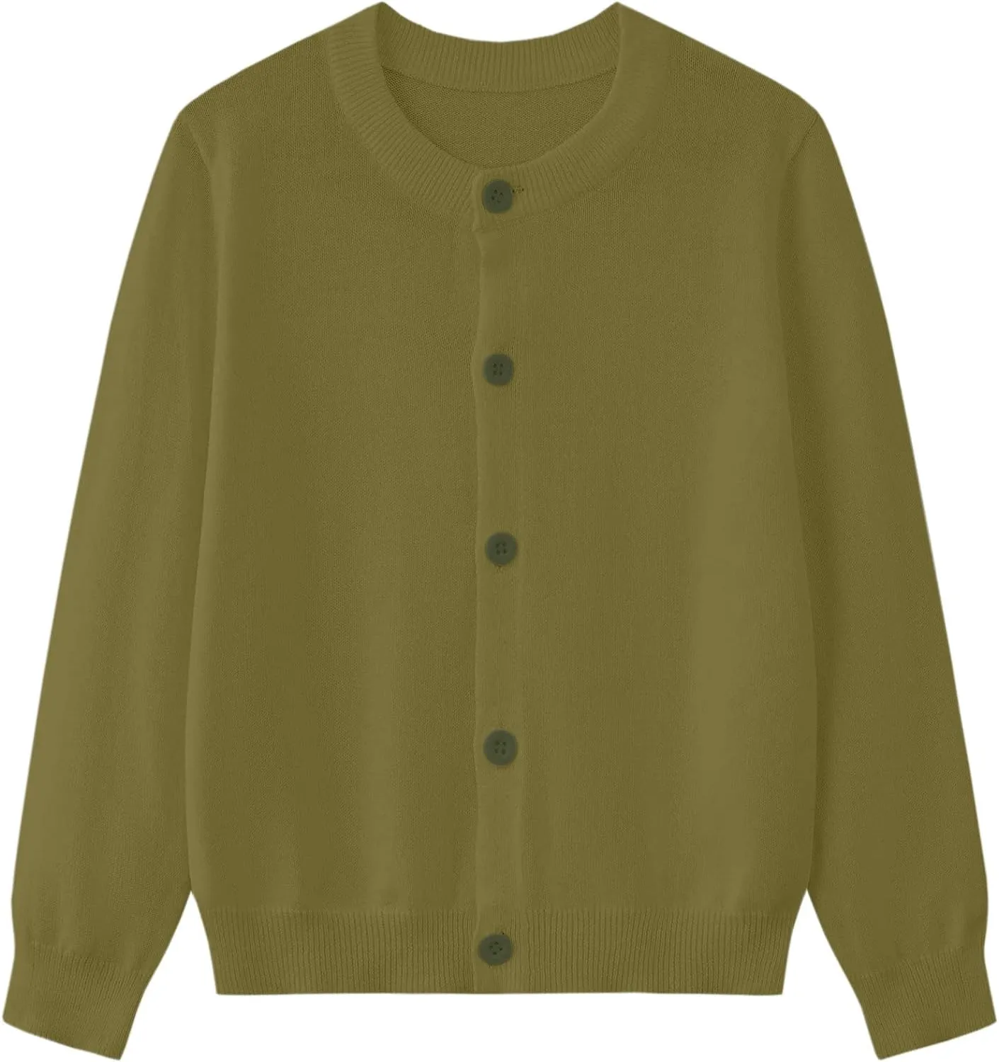 Girls Cardigan Sweaters School Uniforms Cotton Crew Neck Knit Sweater, 6 Months-14 Years