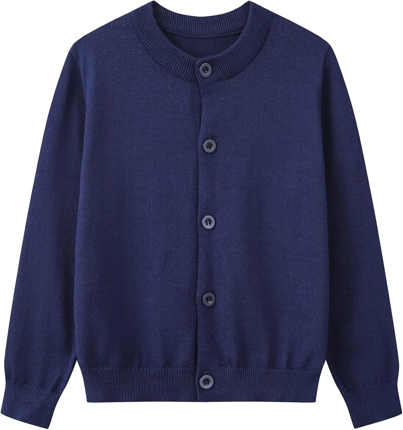 Girls Cardigan Sweaters School Uniforms Cotton Crew Neck Knit Sweater, 6 Months-14 Years