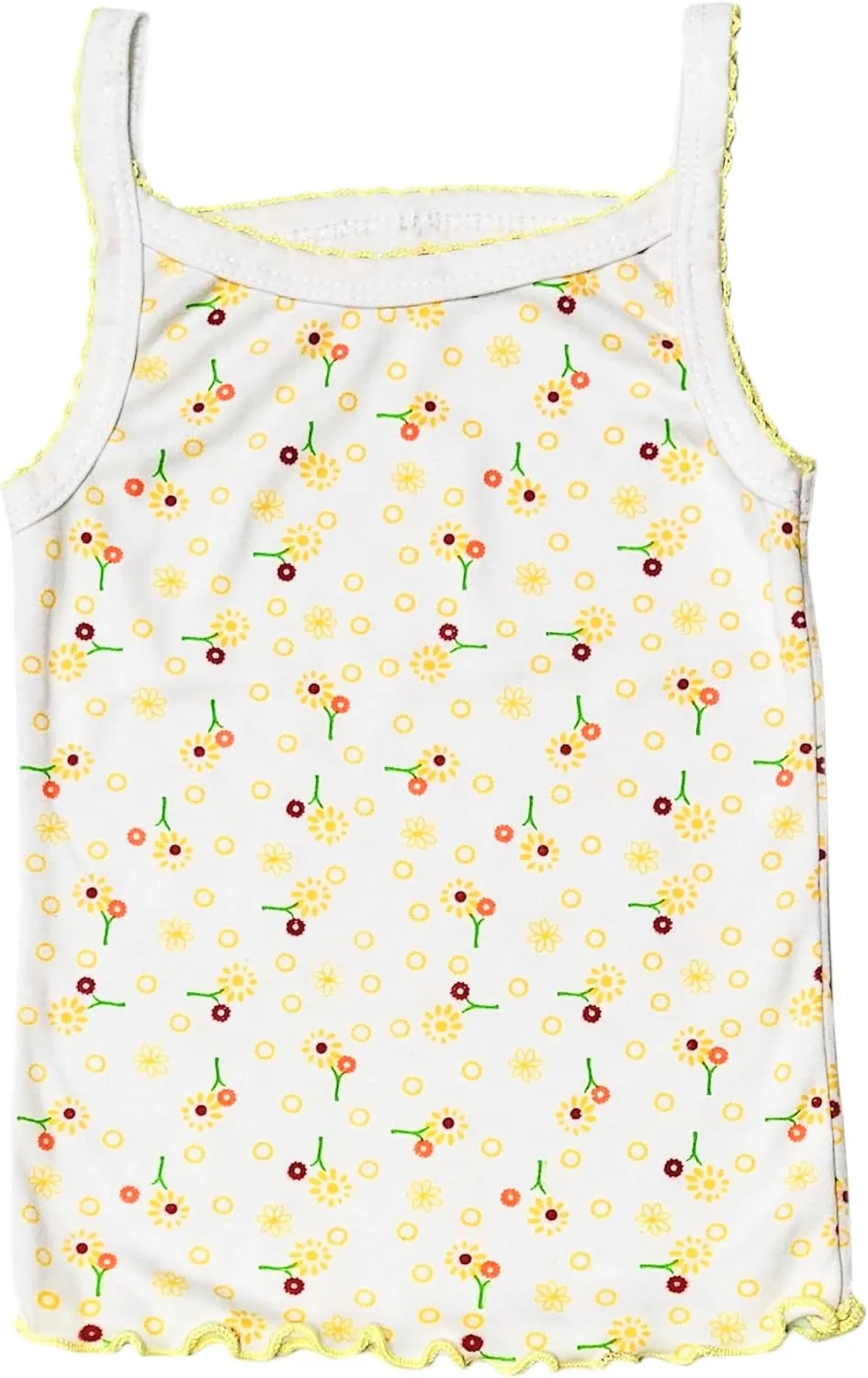 Girls Tank Top Camisoles, Pack of 8, White and Floral Print, Sleeveless Cotton Undershirts
