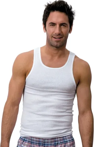 Hanes Men's Cotton Tank Undershirts Pack, Moisture-Wicking Ribbed Tanks, lightweight Cotton Tank Undershirts, 6-Pack