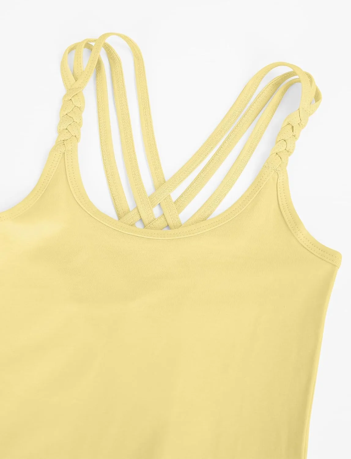 Happy Cherry Girls Sleeveless Tank Top Stretch Undershirts Basic Cami Camisole 3 Pack
