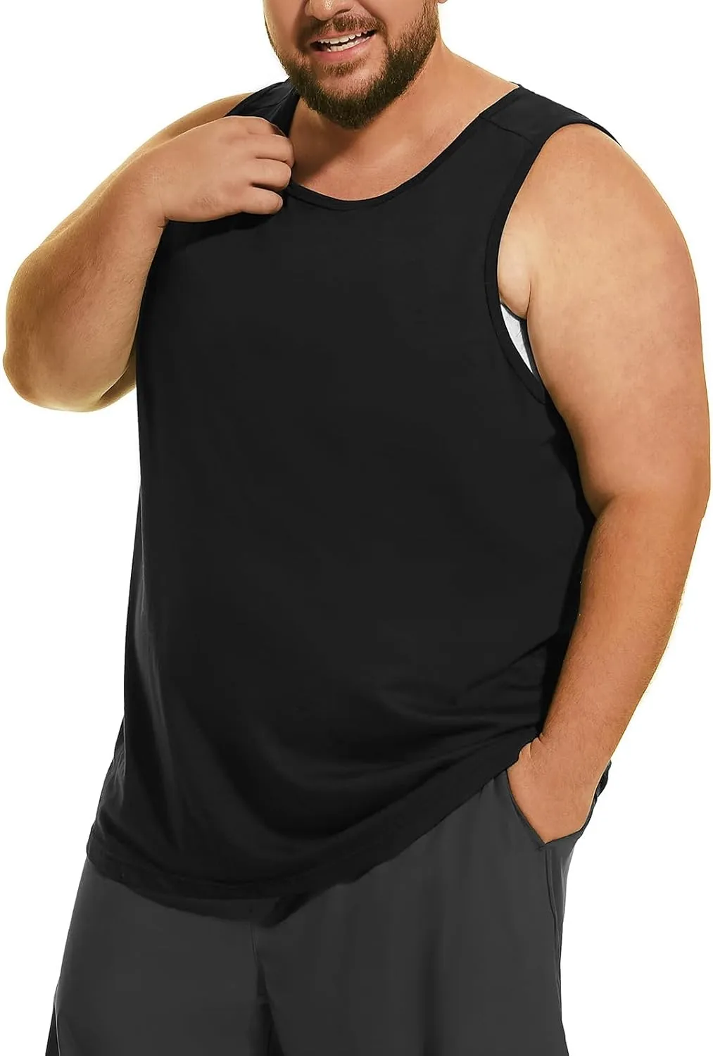 HOdo Big & Tall Mens A-Shirts Cotton Tank Tops Sleeveless Undershirts 2XL-6XL